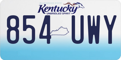 KY license plate 854UWY