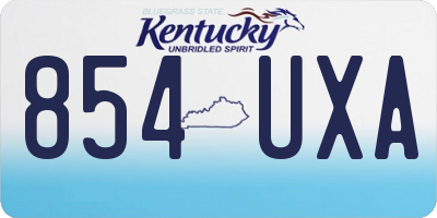 KY license plate 854UXA
