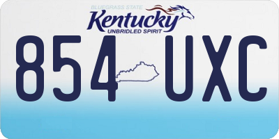 KY license plate 854UXC