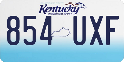 KY license plate 854UXF