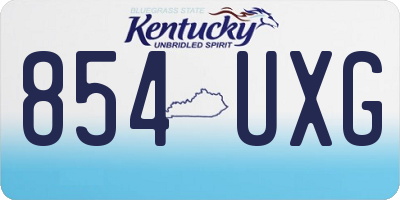 KY license plate 854UXG