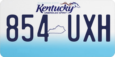 KY license plate 854UXH