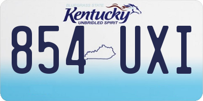 KY license plate 854UXI