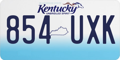 KY license plate 854UXK