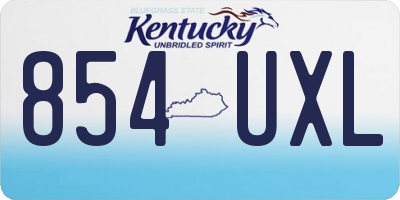 KY license plate 854UXL