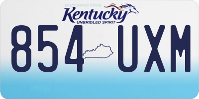 KY license plate 854UXM