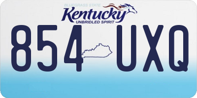 KY license plate 854UXQ