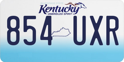 KY license plate 854UXR