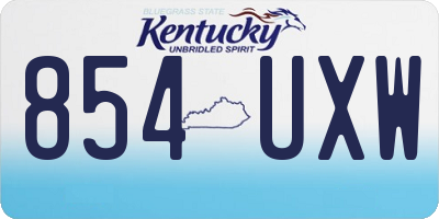 KY license plate 854UXW