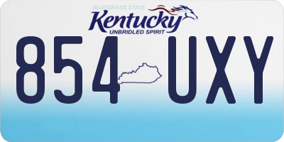 KY license plate 854UXY