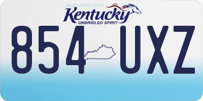KY license plate 854UXZ