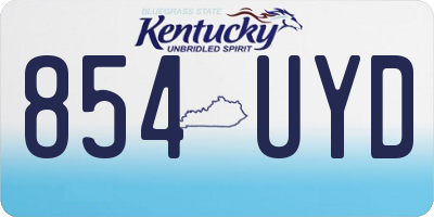 KY license plate 854UYD