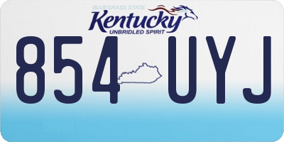 KY license plate 854UYJ