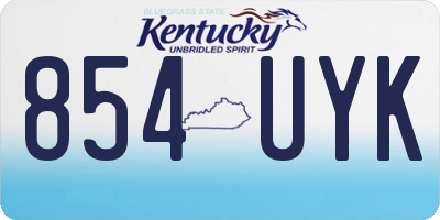 KY license plate 854UYK