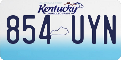 KY license plate 854UYN