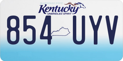 KY license plate 854UYV