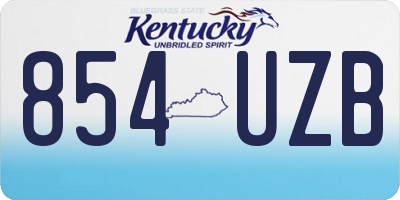 KY license plate 854UZB