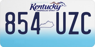 KY license plate 854UZC