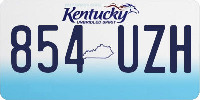 KY license plate 854UZH