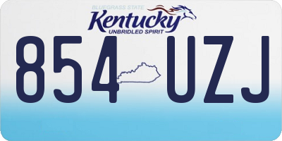 KY license plate 854UZJ