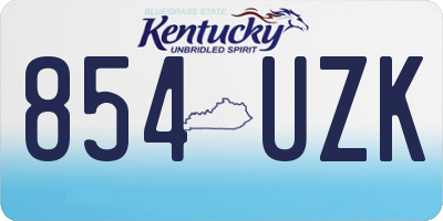 KY license plate 854UZK