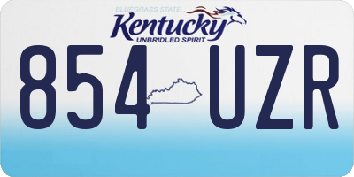 KY license plate 854UZR