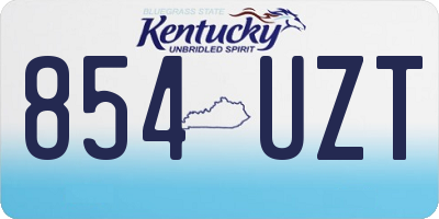 KY license plate 854UZT
