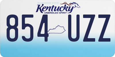KY license plate 854UZZ