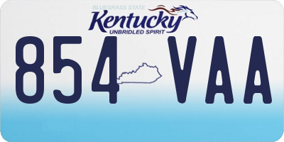 KY license plate 854VAA