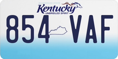 KY license plate 854VAF