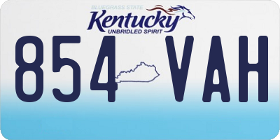 KY license plate 854VAH