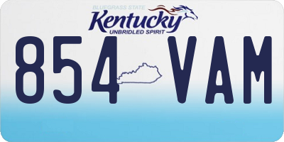 KY license plate 854VAM