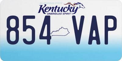 KY license plate 854VAP