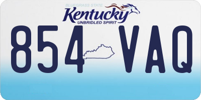 KY license plate 854VAQ