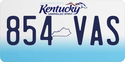 KY license plate 854VAS