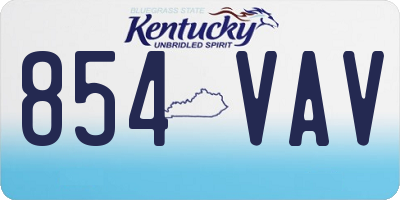 KY license plate 854VAV