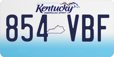 KY license plate 854VBF