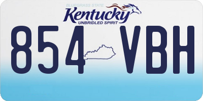 KY license plate 854VBH