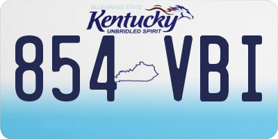 KY license plate 854VBI