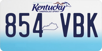 KY license plate 854VBK