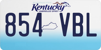 KY license plate 854VBL