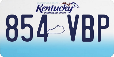 KY license plate 854VBP