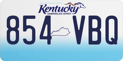 KY license plate 854VBQ