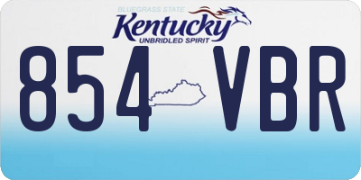 KY license plate 854VBR
