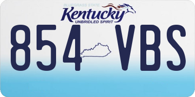 KY license plate 854VBS