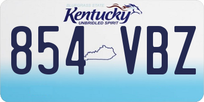 KY license plate 854VBZ