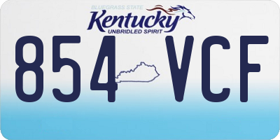 KY license plate 854VCF