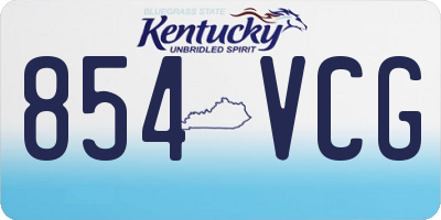 KY license plate 854VCG