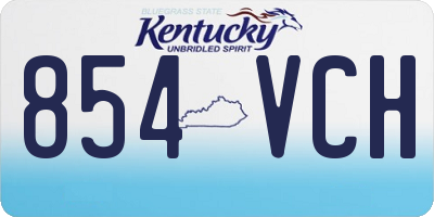 KY license plate 854VCH