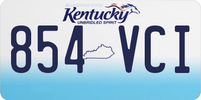 KY license plate 854VCI